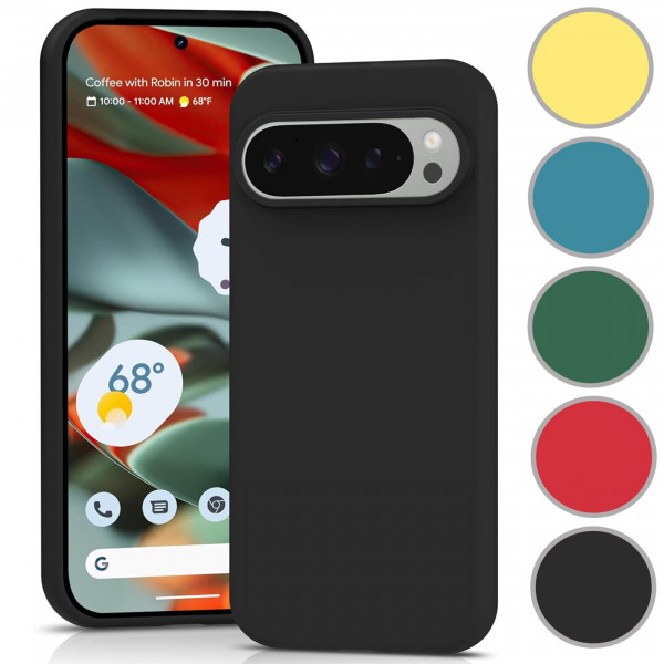 Safers Color TPU für Google Pixel 9 Pro XL Hülle Soft Silikon Case mit innenliegendem Stoffbezug