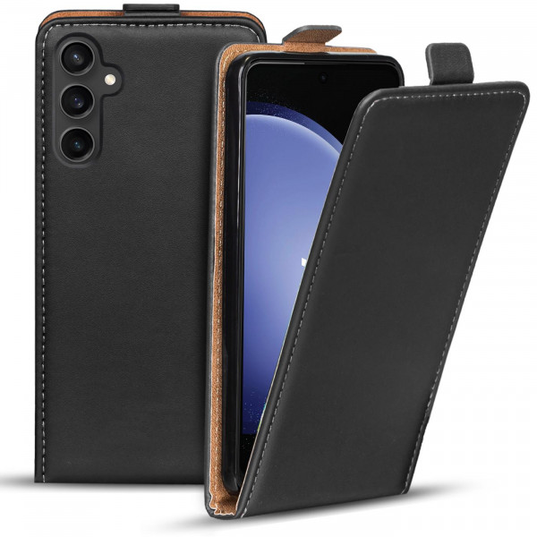 Safers Flipcase für Samsung Galaxy S23 FE Hülle Klapphülle Cover klassische Handy Schutzhülle, Schwa