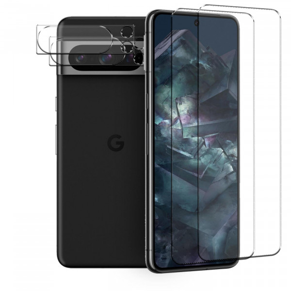 Safers Panzerglas für Google Pixel 8 Pro Schutzfolie 2x Kamera Schutzglas Folie 2x Panzerfolie