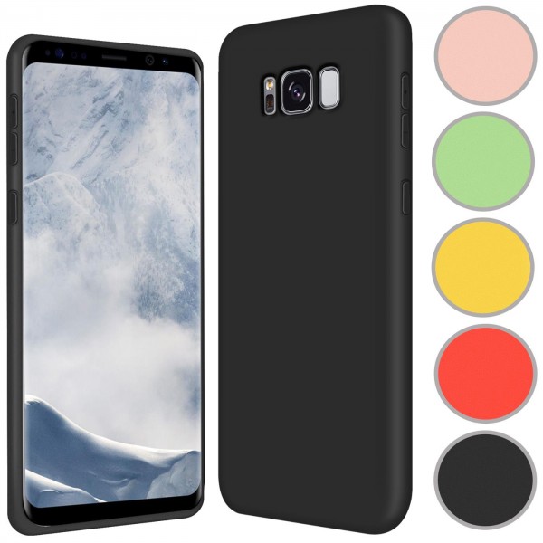 Safers Color TPU für Samsung Galaxy S8 Hülle Soft Silikon Case mit innenliegendem Stoffbezug