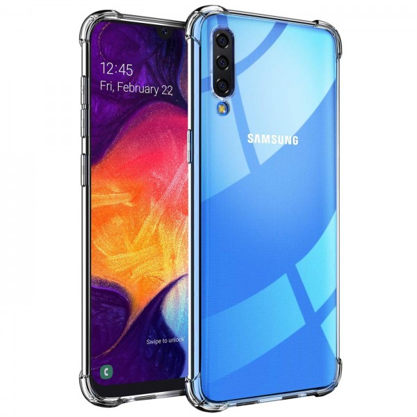 Safers Rugged TPU für Samsung Galaxy A50 A30s Schutzhülle Anti Shock Handy Case Klar Cover