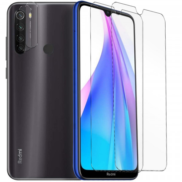 Safers Panzerglas für Xiaomi Redmi Note 8T Schutzfolie 2x Kamera Schutzglas Folie 2x Panzerfolie