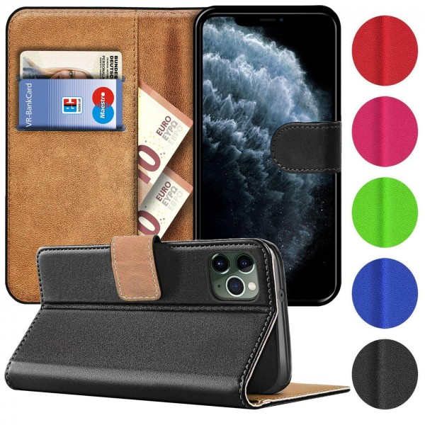 Safers Basic Wallet für iPhone 11 Pro Max Hülle Bookstyle Klapphülle Handy Schutz Tasche