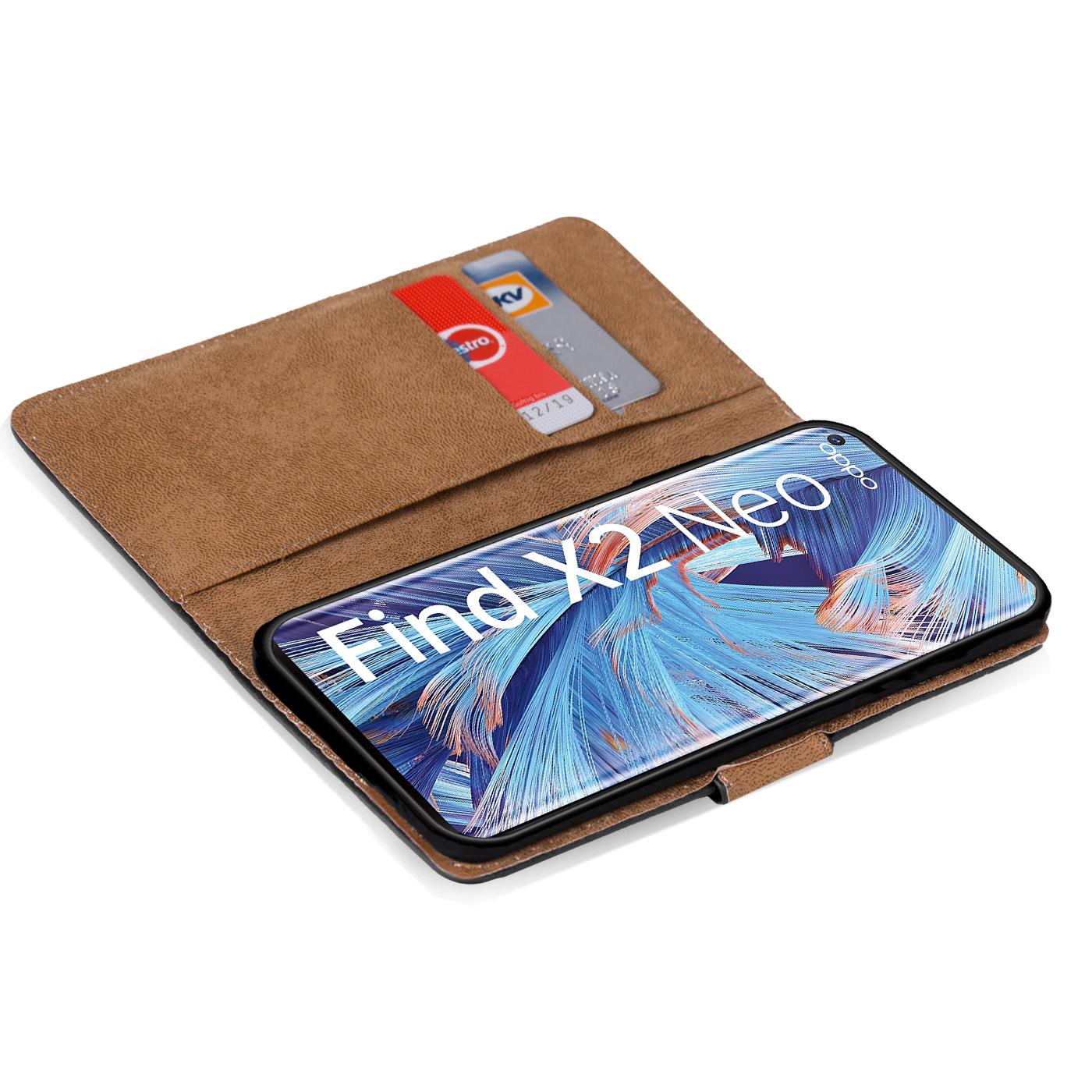 Safers Basic Wallet für OPPO Find X2 Neo Hülle Bookstyle Klapphülle