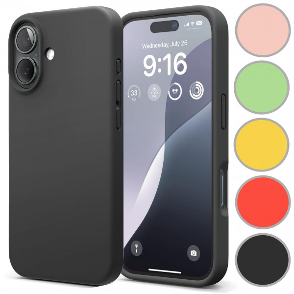 Safers Color TPU für iPhone 16 Plus Hülle Soft Silikon Case mit innenliegendem Stoffbezug