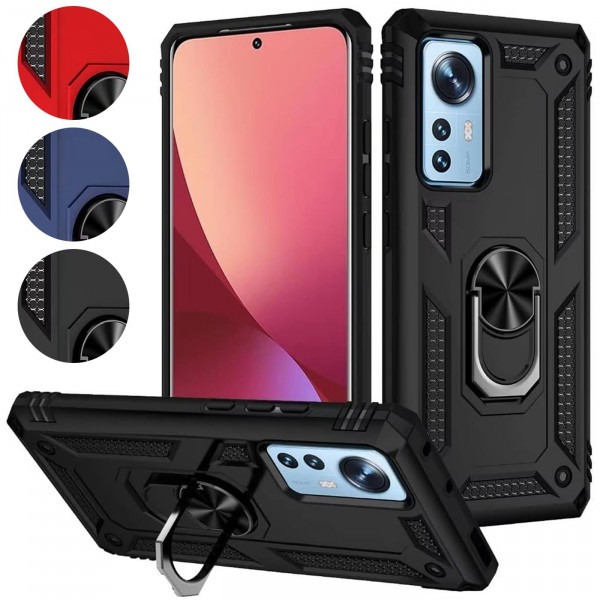 Safers Armor Case für Xiaomi 12 Pro Hülle mit Magnet Ringhalterung robuste Schutzhülle