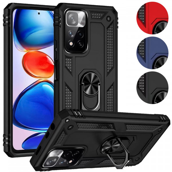 Safers Armor Case für Xiaomi Redmi Note 11 Pro+ 5G Hülle mit Magnet Ringhalterung robuste Schutzhüll