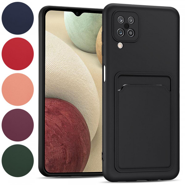 Safers Card Case für Samsung Galaxy A12 / M12 Hülle Schutzhülle mit Kartenfach Slim Cover