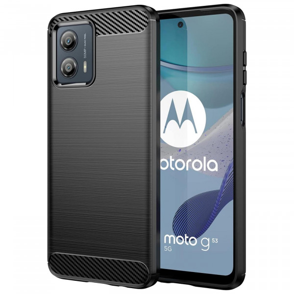Safers Carbon Hülle für Motorola Moto G53 5G Schutzhülle Handy Case Cover
