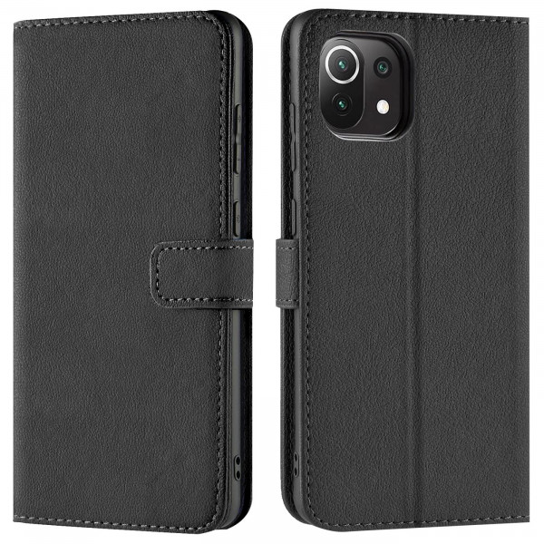 Safers Basic Wallet für Xiaomi Mi 11 Lite 4G/5G Hülle Bookstyle Klapphülle Handy Schutz Tasche