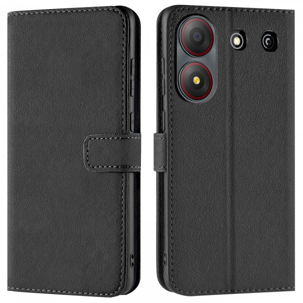 Safers Basic Wallet für ZTE Blade A54 Hülle Bookstyle Klapphülle Handy Schutz Tasche