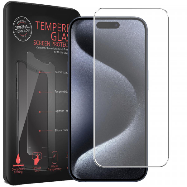 2x Panzerglas für iPhone 15 Pro Glas Folie Schutzfolie