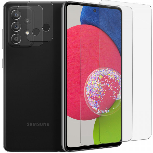 Safers Panzerglas für Samsung Galaxy A52 4G/5G / A52s 5G Schutzfolie 2x Kamera Schutzglas Folie 2x P