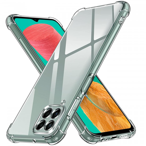Safers Rugged TPU für Samsung Galaxy M33 5G Schutzhülle Anti Shock Handy Case Transparent Cover