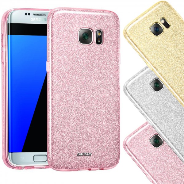 Safers Shiny für Samsung Galaxy S7 Edge Hülle Glitzer Cover TPU Schutzhülle