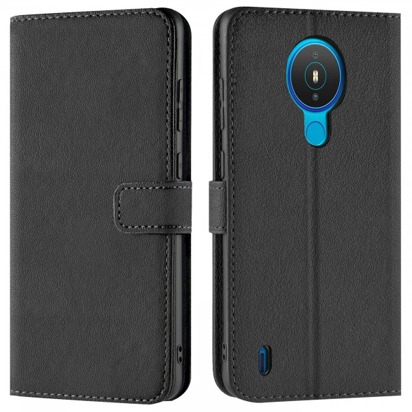 Safers Basic Wallet für Nokia 1.4 Hülle Bookstyle Klapphülle Handy Schutz Tasche
