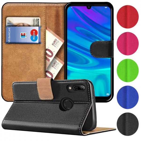 Safers Basic Wallet für Huawei P Smart 2019 Hülle Bookstyle Klapphülle Handy Schutz Tasche