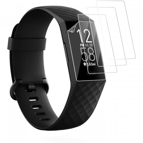 Safers Clear Schutzfolie für die Fitbit Charge 3 / 4 - 6er Pack