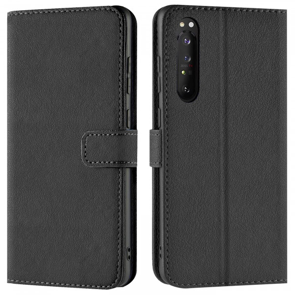 Safers Basic Wallet für Sony Xperia 5 III Hülle Bookstyle Klapphülle Handy Schutz Tasche