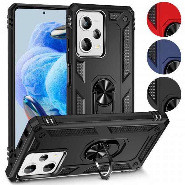 Safers Armor Case für Xiaomi Redmi Note 12 5G Hülle mit Magnet Ringhalterung robuste Schutzhülle