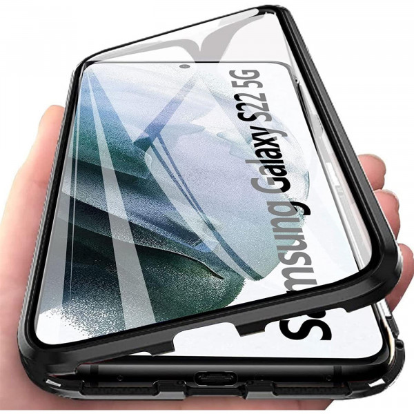 Safers Magnetic 2.0 für Samsung Galaxy S22 Hülle | Cover mit eingebautem Magnet Vorne Hinten aus Gla
