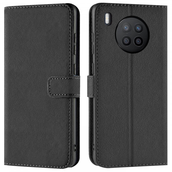 Safers Basic Wallet für Huawei Nova 8i / Honor 50 Lite Hülle Bookstyle Klapphülle Handy Schutz Tasch
