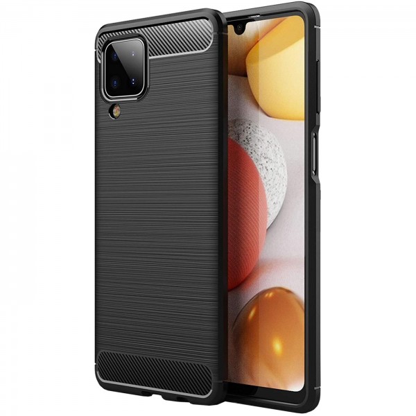 Safers Carbon Hülle für Samsung Galaxy A12 Schutzhülle Handy Case Cover