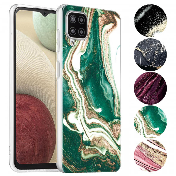 Safers Sand Case für Samsung Galaxy A22 4G / M22 Hülle Marmor Motiv Slim Cover