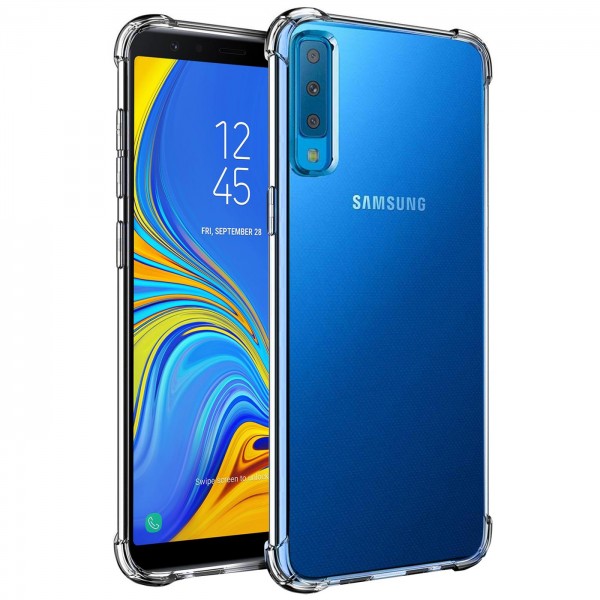 Safers Rugged TPU für Samsung Galaxy A7 2018 Schutzhülle Anti Shock Handy Case Transparent