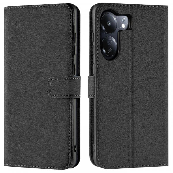 Safers Basic Wallet für Poco C65 Hülle Bookstyle Klapphülle Handy Schutz Tasche