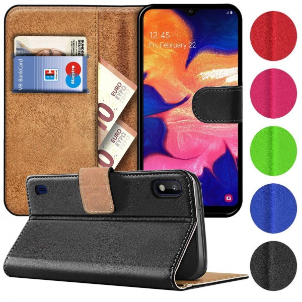 Safers Basic Wallet für Samsung Galaxy A10 Hülle Bookstyle Klapphülle Handy Schutz Tasche