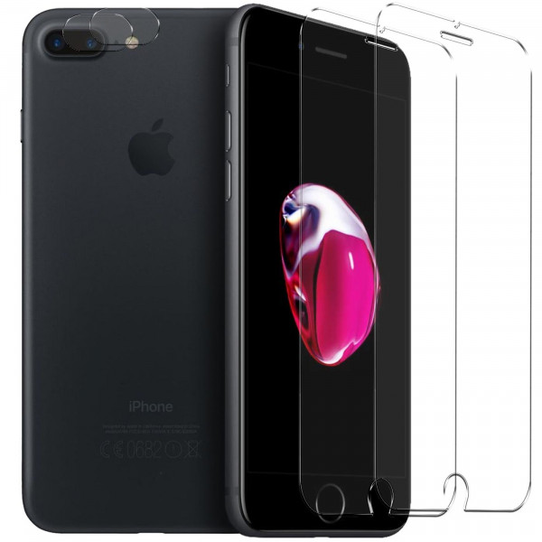 Safers Panzerglas für iPhone 7 Plus / 8 Plus Schutzfolie 2x Kamera Schutzglas Folie 2x Panzerfolie