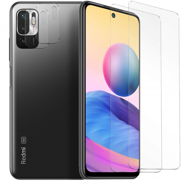 Safers Panzerglas für Xiaomi Redmi Note 10 5G Schutzfolie 2x Kamera Schutzglas Folie 2x Panzerfolie