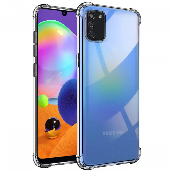 Safers Rugged TPU für Samsung Galaxy A03s Schutzhülle Anti Shock Handy Case Transparent Cover