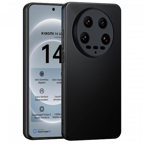 Safers Classic TPU für Xiaomi 14 Ultra Schutzhülle Hülle Schwarz Handy Case