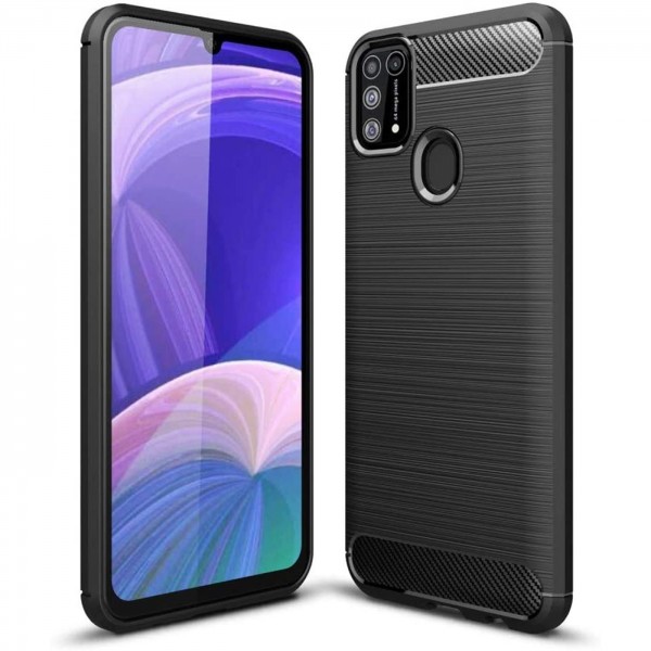 Safers Carbon Hülle für Samsung Galaxy M30s M21 Schutzhülle Handy Case Cover