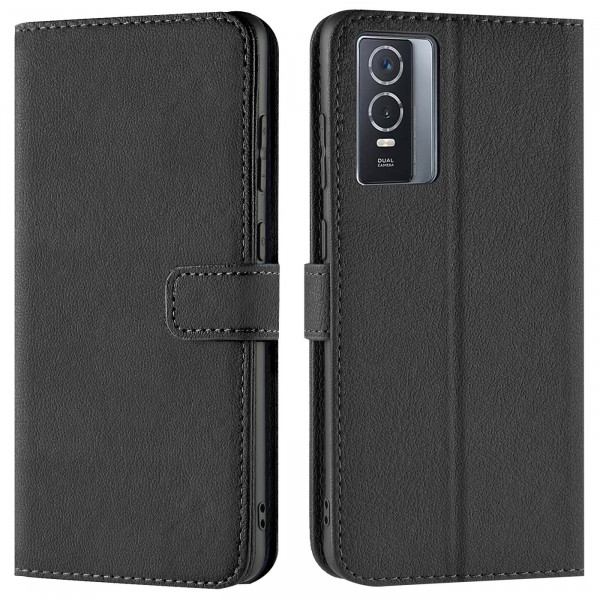Safers Basic Wallet für Vivo Y76 5G Hülle Bookstyle Klapphülle Handy Schutz Tasche