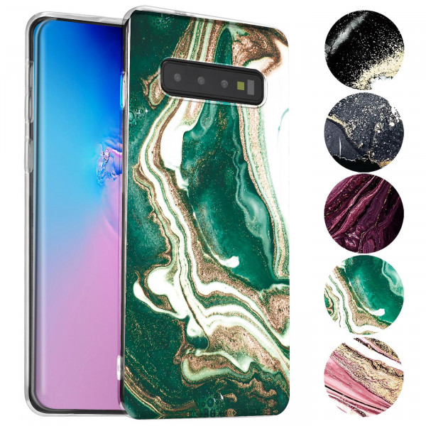 Safers Sand Case für Samsung Galaxy S10 Plus Hülle Marmor Motiv Slim Cover