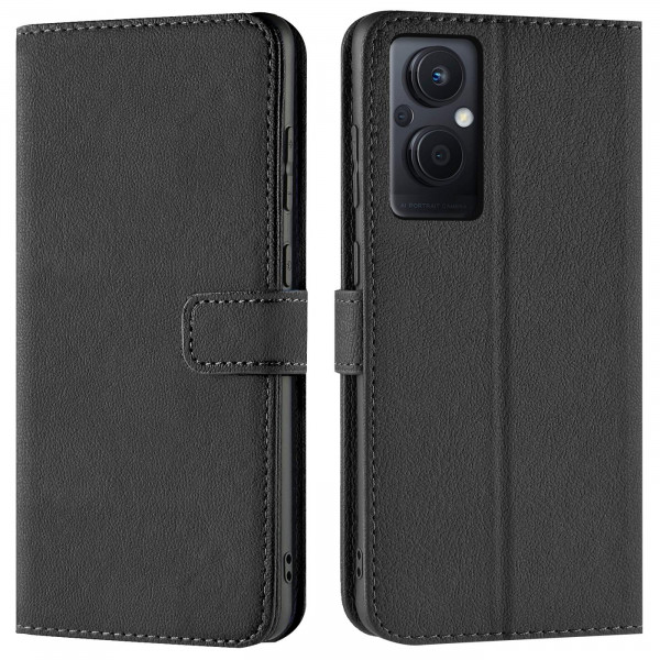 Safers Basic Wallet für OPPO Reno 8 Lite 5G Hülle Bookstyle Klapphülle Handy Schutz Tasche