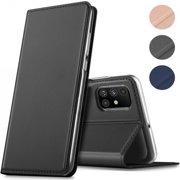 Safers Electro Flip für Samsung Galaxy A51 Hülle Magnet Case Handy Tasche Klapphülle