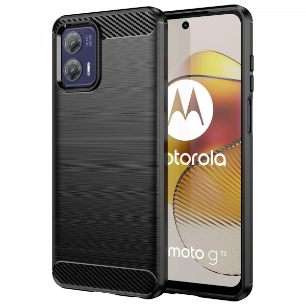 Safers Carbon Hülle für Motorola Moto G73 5G Schutzhülle Handy Case Cover