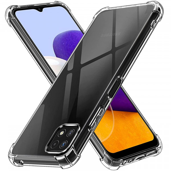 Safers Rugged TPU für Samsung Galaxy A22 5G Schutzhülle Anti Shock Handy Case Transparent Cover