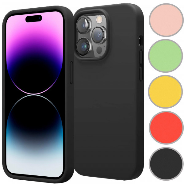 Safers Color TPU für iPhone 14 Pro Hülle Soft Silikon Case mit innenliegendem Stoffbezug