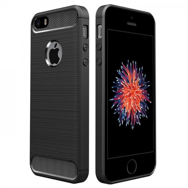 Safers Carbon Hülle für Apple iPhone 5 5S SE 1 Schutzhülle Handy Case Cover