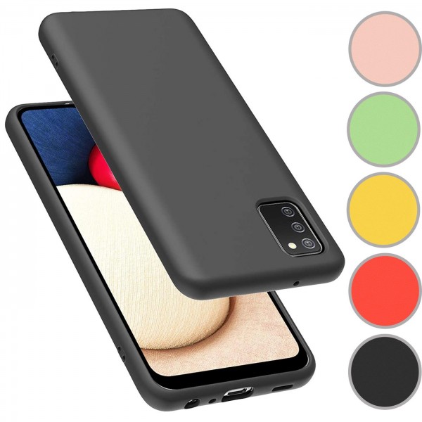 Safers Color TPU für Samsung Galaxy A02s Hülle Soft Silikon Case mit innenliegendem Stoffbezug