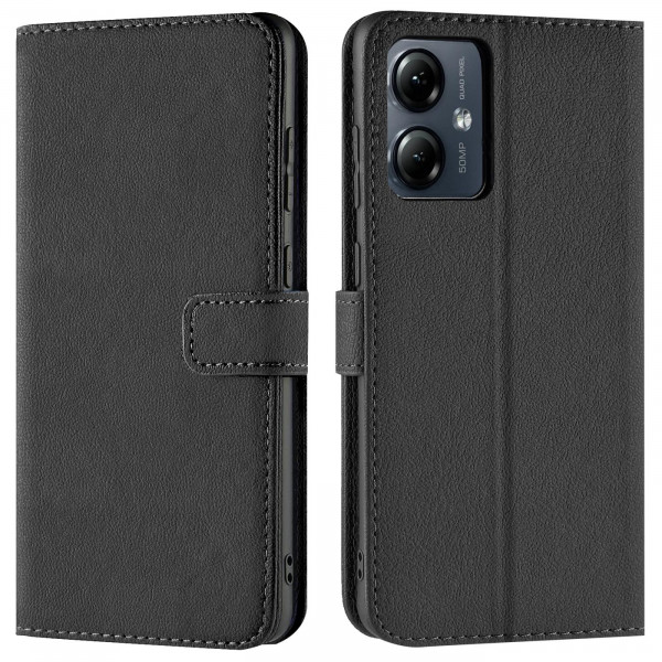 Safers Basic Wallet für Motorola Moto G54 5G Hülle Bookstyle Klapphülle Handy Schutz Tasche