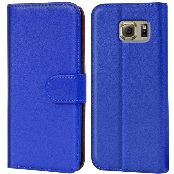 Safers Basic Wallet für Samsung Galaxy S6 Hülle Bookstyle Klapphülle Handy Schutz Tasche