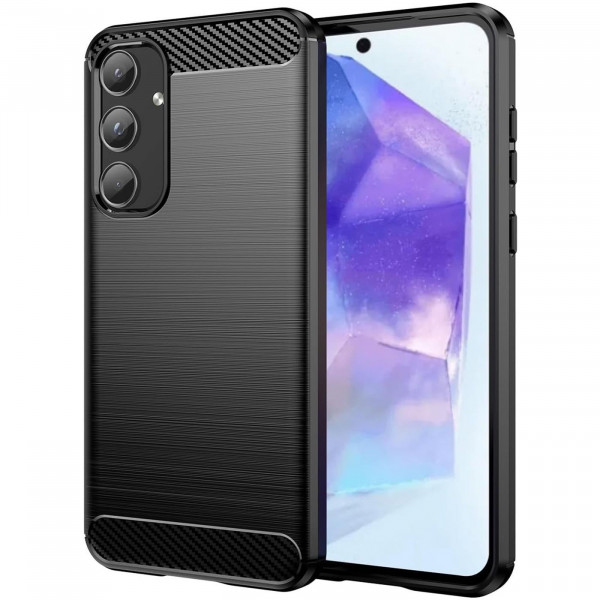 Safers Carbon Hülle für Samsung Galaxy A55 5G Schutzhülle Handy Case Cover