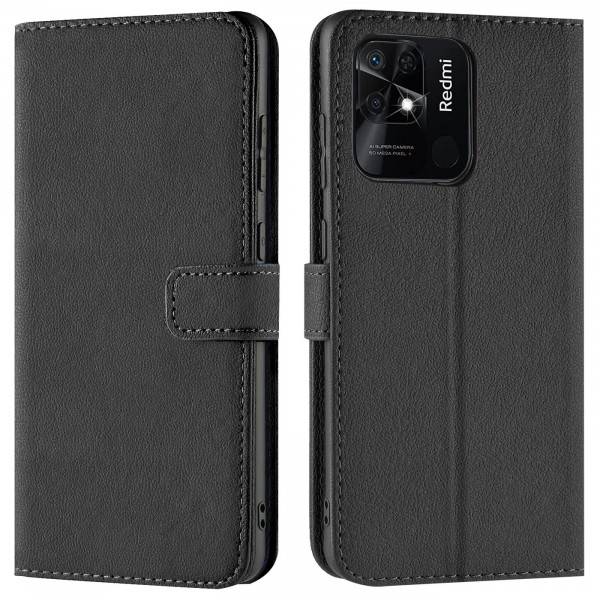 Safers Basic Wallet für Xiaomi Redmi 10C Hülle Bookstyle Klapphülle Handy Schutz Tasche