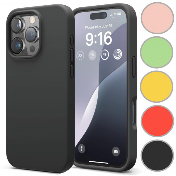 Safers Color TPU für iPhone 16 Pro Hülle Soft Silikon Case mit innenliegendem Stoffbezug